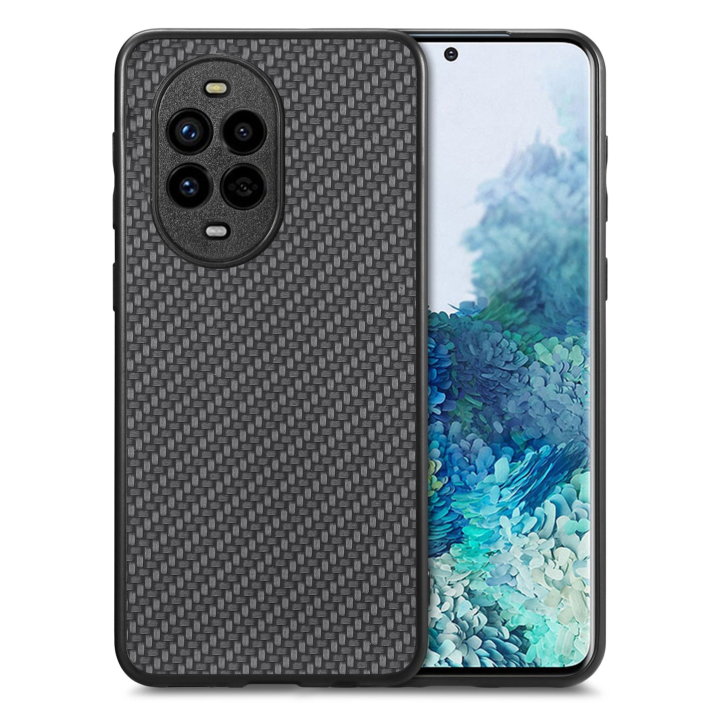 For Huawei nova 13 Pro 5G Case Carbon Fiber Texture PU+PC+TPU Phone Back Cover - Black