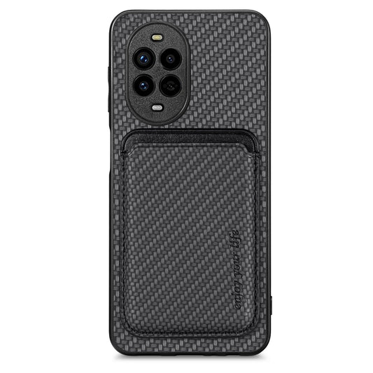 For Huawei nova 13 Pro 5G Case Magnetic Detachable Card Holder Phone Back Cover - Black
