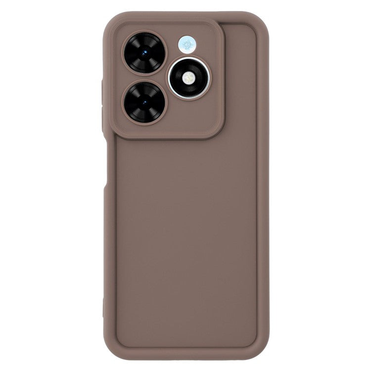 TPU Case for TECNO Spark Go 2024 4G / Pop 8 / Spark 20 / 20C / Infinix Smart 8 4G / 8 Pro 4G / 8 HD 4G / 8 Plus / Hot 40i Phone Cover Grooved Design - Brown