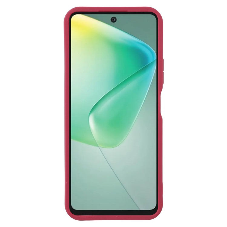 For Infinix Hot 50 4G Case Grooved Design TPU Anti Slip Phone Cover - Red