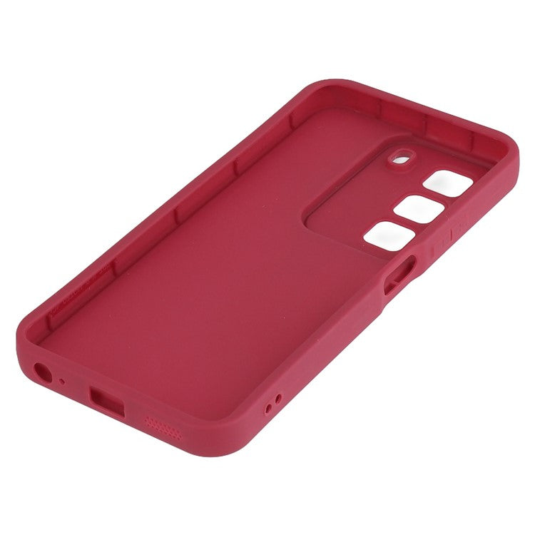 For Infinix Hot 50 4G Case Grooved Design TPU Anti Slip Phone Cover - Red