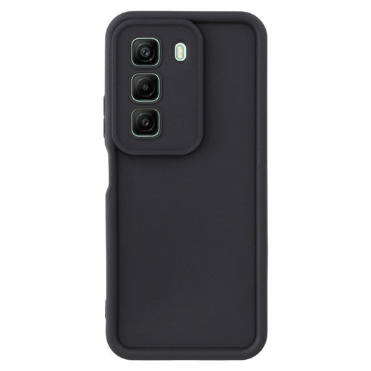 For Infinix Hot 50 4G Case Grooved Design TPU Anti Slip Phone Cover - Black