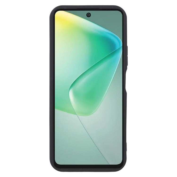 For Infinix Hot 50 4G Case Grooved Design TPU Anti Slip Phone Cover - Black