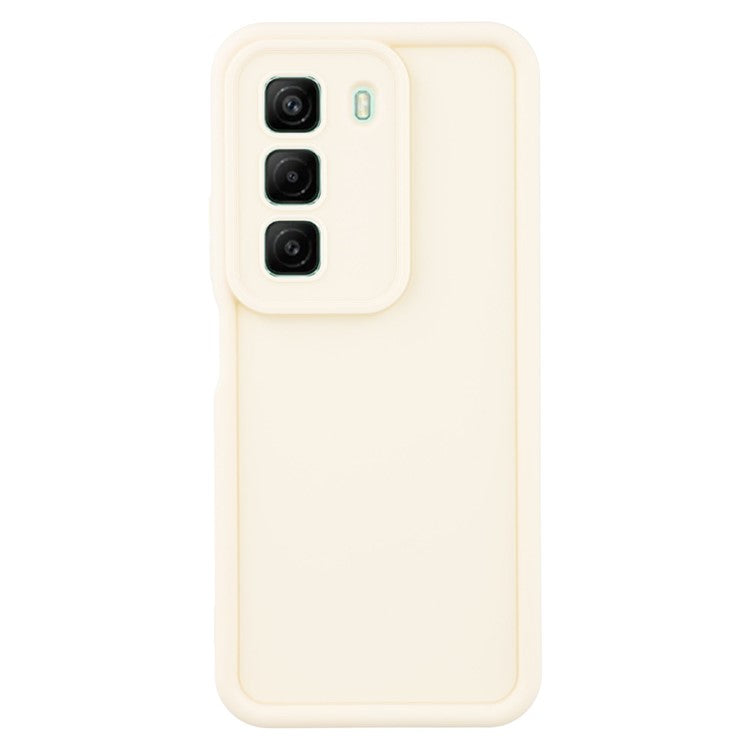 For Infinix Hot 50 4G Case Grooved Design TPU Anti Slip Phone Cover - Beige