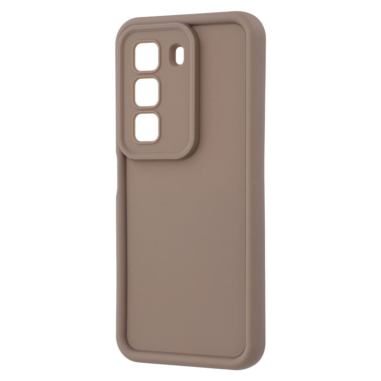 For Infinix Hot 50 4G Case Grooved Design TPU Anti Slip Phone Cover - Brown