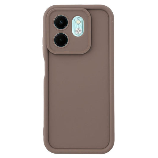 For Infinix Smart 9 4G / Hot 50i 4G Case Grooved Design TPU Anti Slip Phone Cover - Brown
