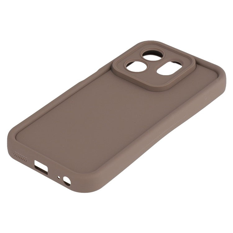 For Infinix Smart 9 4G / Hot 50i 4G Case Grooved Design TPU Anti Slip Phone Cover - Brown