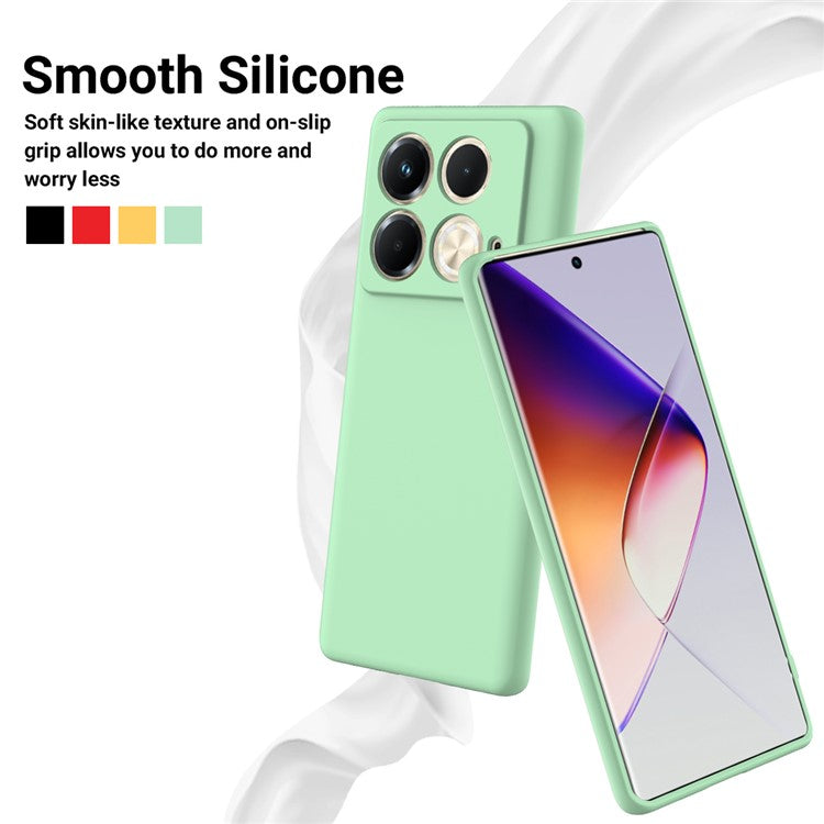 For Infinix Note 40S Case Liquid Silicone Phone Back Cover with Hand Strap - Green