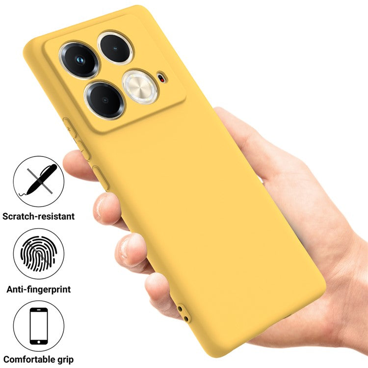 For Infinix Note 40S Case Liquid Silicone Phone Back Cover with Hand Strap - Yellow