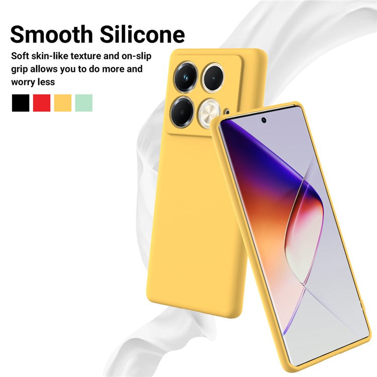 For Infinix Note 40S Case Liquid Silicone Phone Back Cover with Hand Strap - Yellow