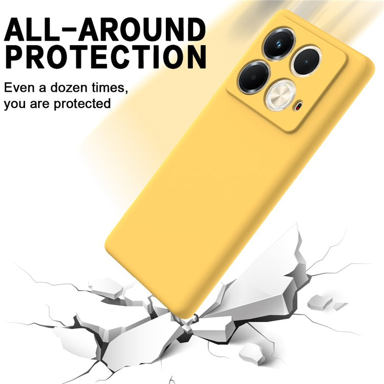 For Infinix Note 40S Case Liquid Silicone Phone Back Cover with Hand Strap - Yellow