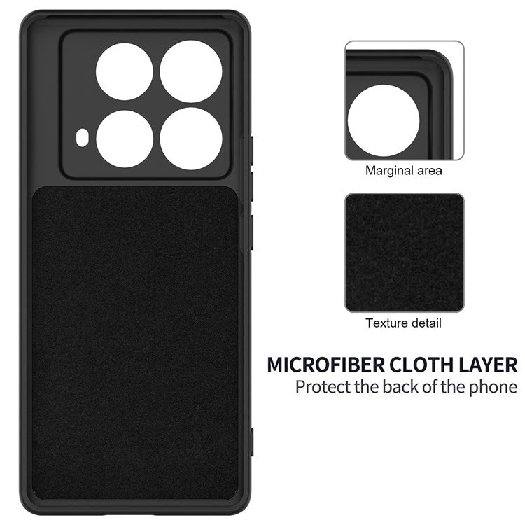 For Infinix Note 40S Case Liquid Silicone Phone Back Cover with Hand Strap - Black