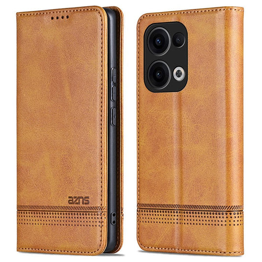 AZNS For Oppo Reno13 5G (Global) Case Cowhide Texture PU Leather Wallet Phone Cover - Brown