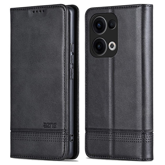 AZNS For Oppo Reno13 5G (Global) Case Cowhide Texture PU Leather Wallet Phone Cover - Black