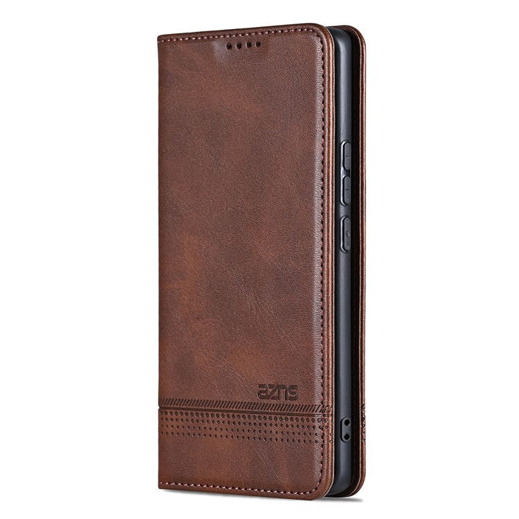 AZNS For Oppo Reno13 Pro 5G Case Cowhide Texture PU Leather Wallet Phone Cover - Coffee