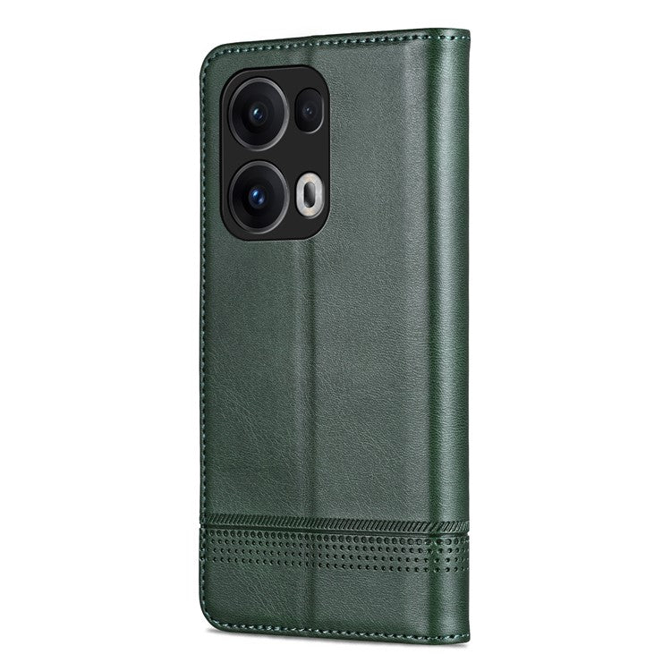 AZNS For Oppo Reno13 Pro 5G Case Cowhide Texture PU Leather Wallet Phone Cover - Green
