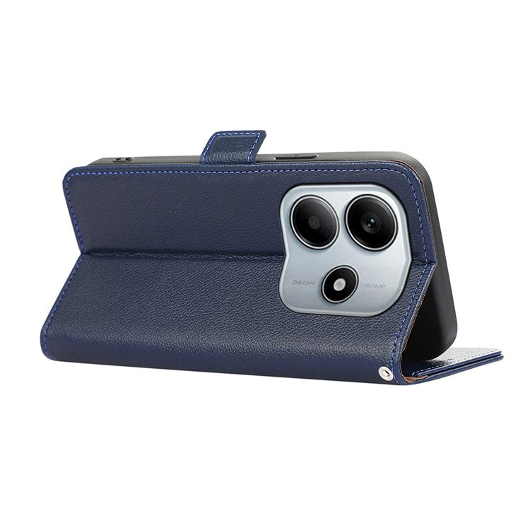 ABEEL For Xiaomi Redmi Note 14 5G Case Litchi Texture Leather RFID Blocking Phone Cover - Blue