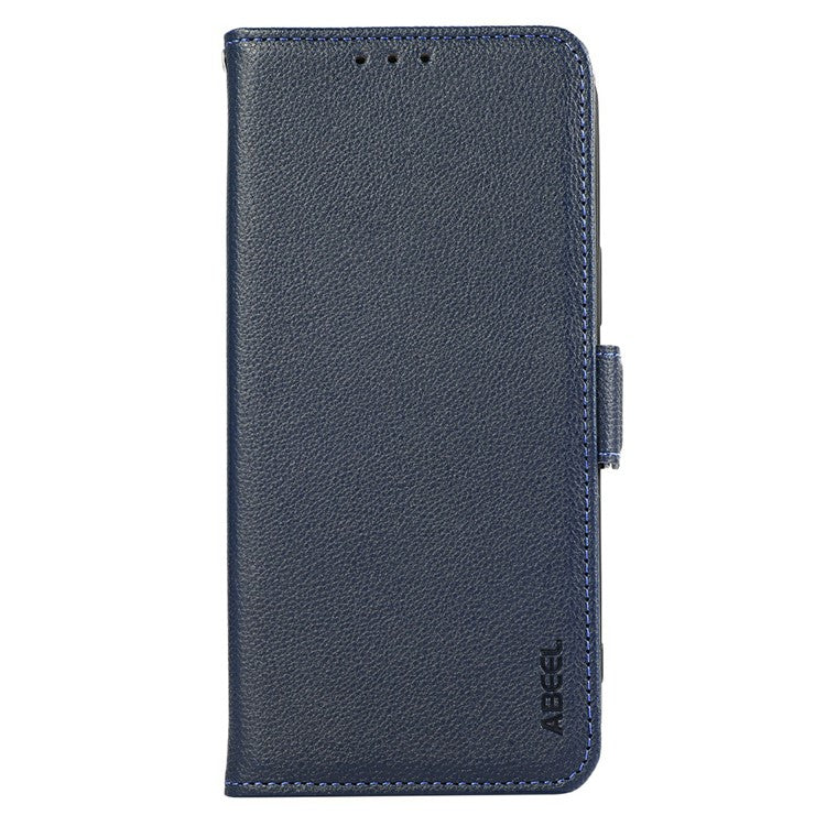 ABEEL For Xiaomi Redmi Note 14 5G Case Litchi Texture Leather RFID Blocking Phone Cover - Blue