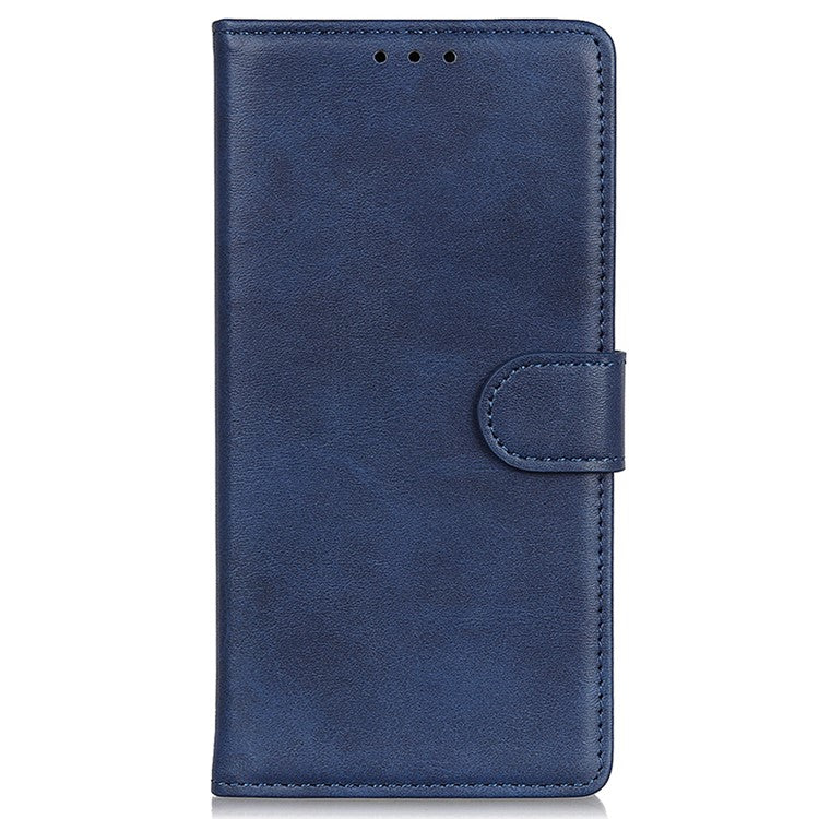 For Xiaomi Redmi Note 14 5G Wallet Case Cowhide Texture Leather Stand Phone Cover - Blue