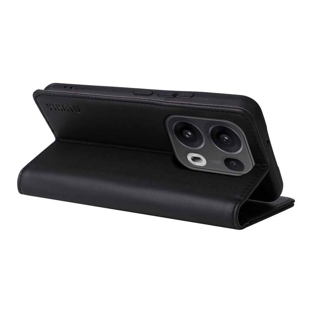 For Oppo Reno13 Pro 5G Phone Cases YIKATU Magnetic Closure PU Leather Mobile Cover - Black