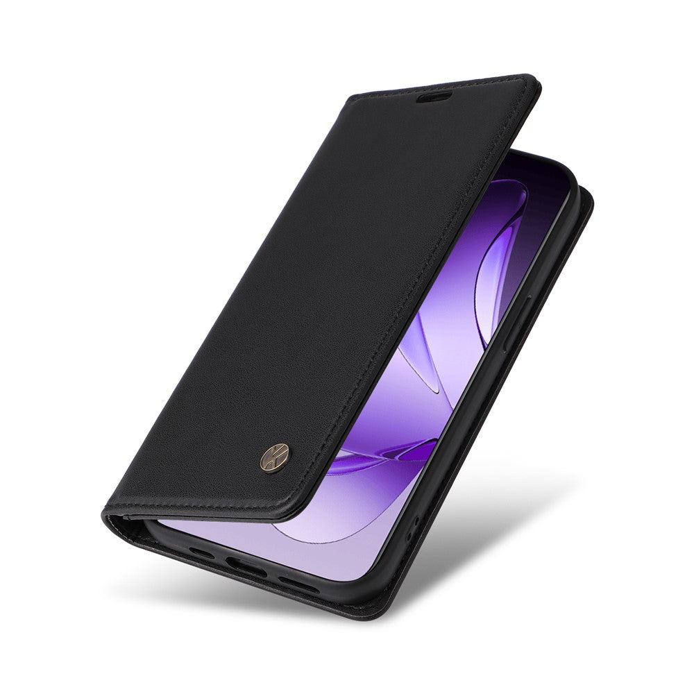 For Oppo Reno13 Pro 5G Phone Cases YIKATU Magnetic Closure PU Leather Mobile Cover - Black