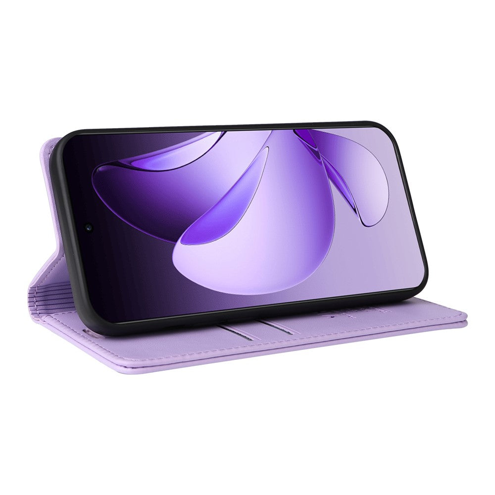 For Oppo Reno13 Pro 5G Phone Cases YIKATU Magnetic Closure PU Leather Mobile Cover -  Light Purple