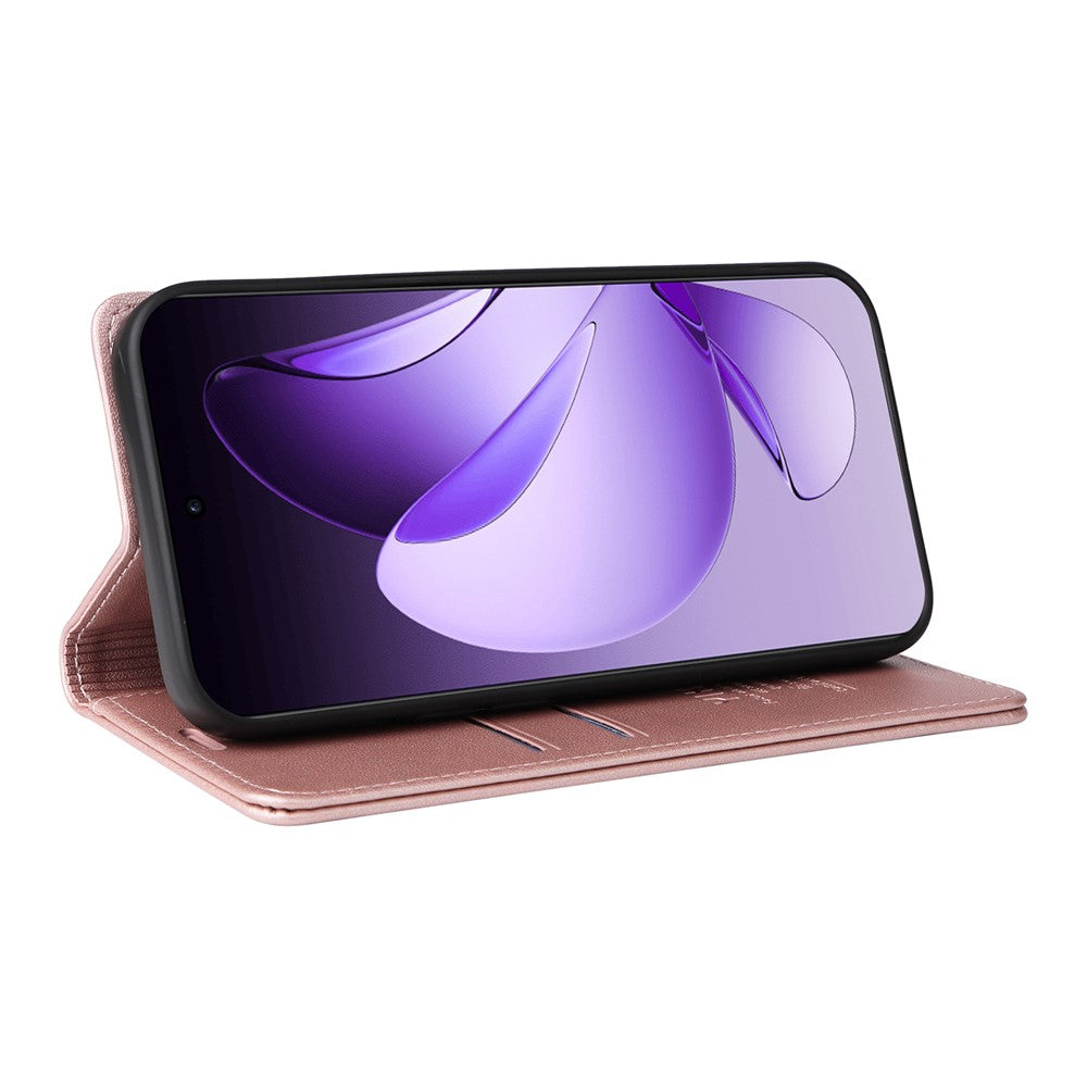 For Oppo Reno13 Pro 5G Phone Cases YIKATU Magnetic Closure PU Leather Mobile Cover -  Rose Gold
