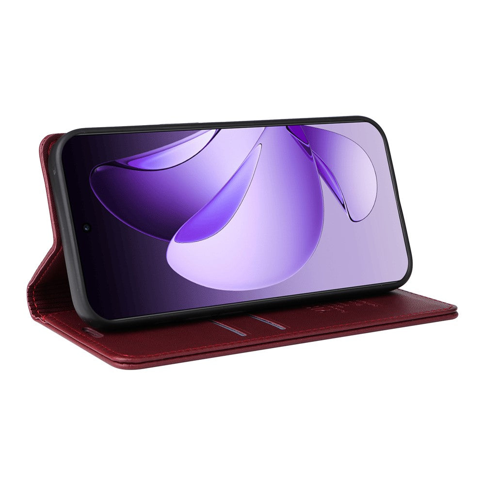 For Oppo Reno13 Pro 5G Phone Cases YIKATU Magnetic Closure PU Leather Mobile Cover - Wine Red