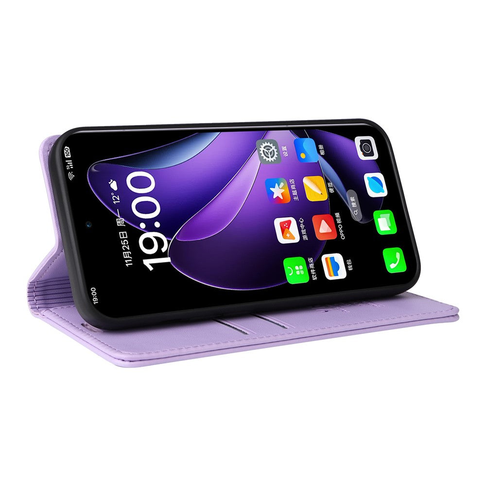 For Oppo Reno13 5G (Global) Phone Cases YIKATU Magnetic Closure PU Leather Mobile Cover -  Light Purple