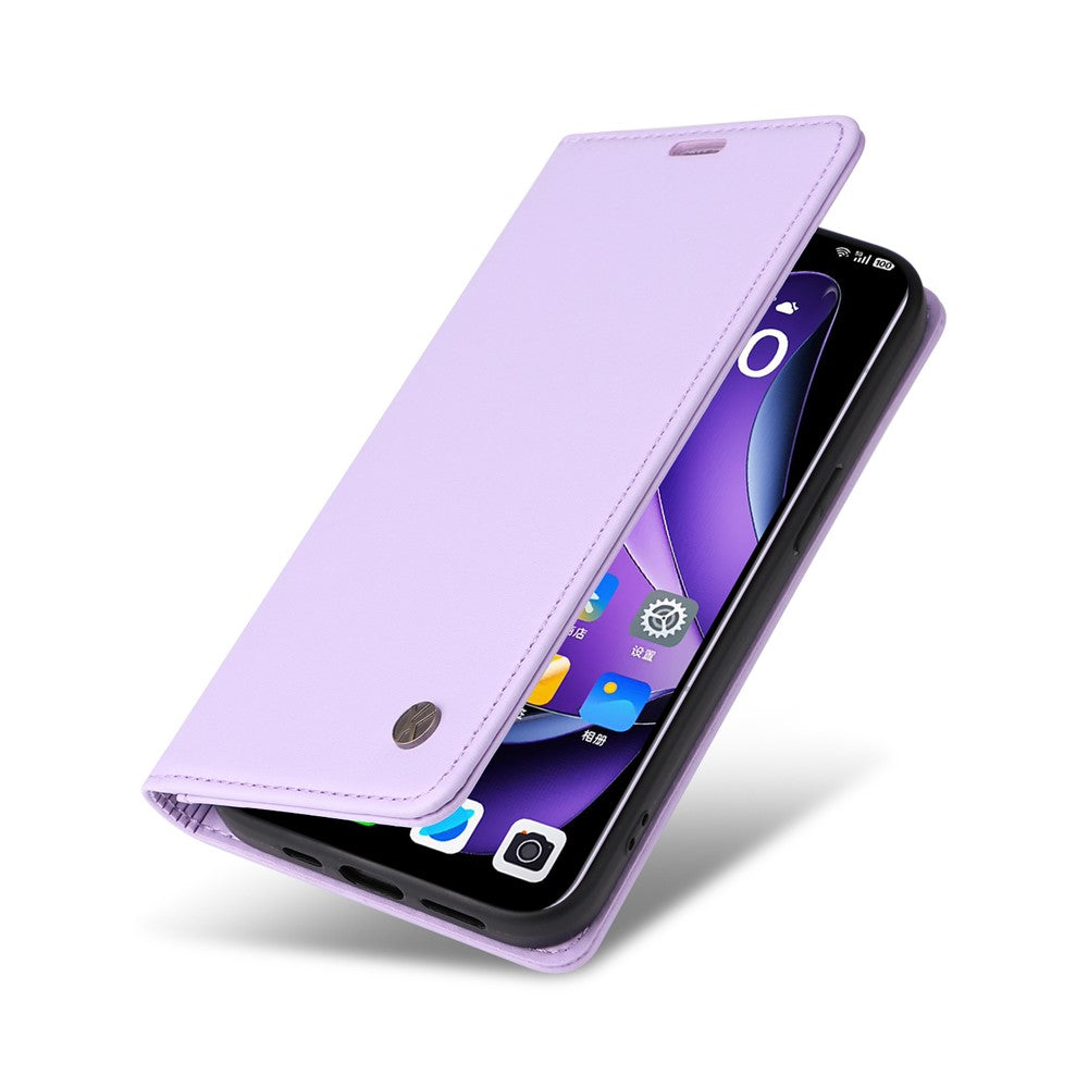 For Oppo Reno13 5G (Global) Phone Cases YIKATU Magnetic Closure PU Leather Mobile Cover -  Light Purple