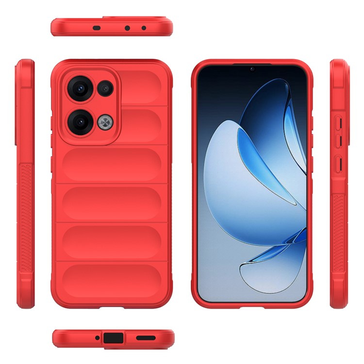 For Oppo Reno13 5G (Global) Case Anti-Drop Soft TPU Rugged Phone Back Cover - Red