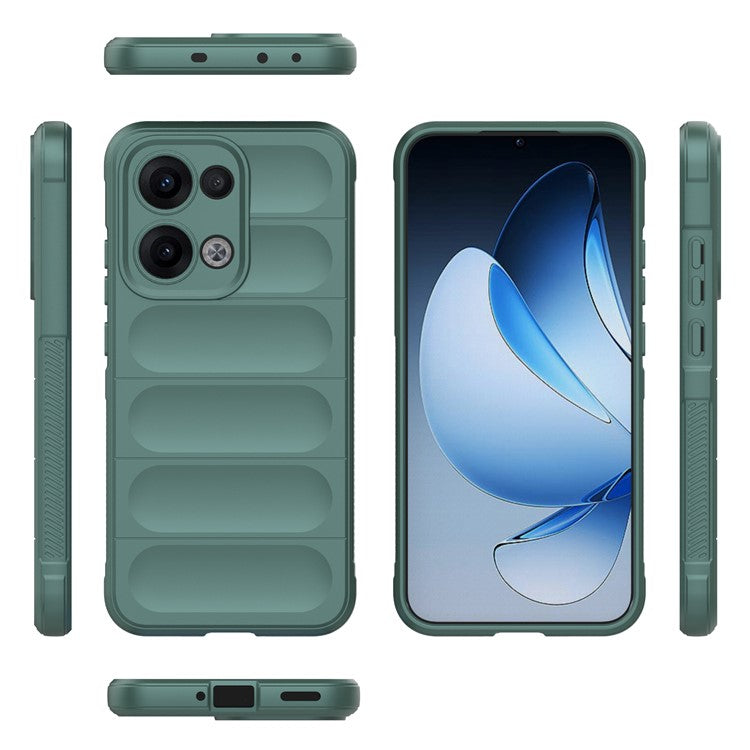 For Oppo Reno13 5G (Global) Case Anti-Drop Soft TPU Rugged Phone Back Cover - Green