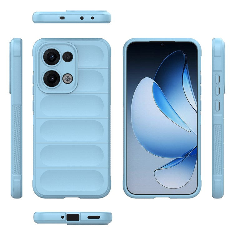 For Oppo Reno13 5G (Global) Case Anti-Drop Soft TPU Rugged Phone Back Cover - Baby Blue