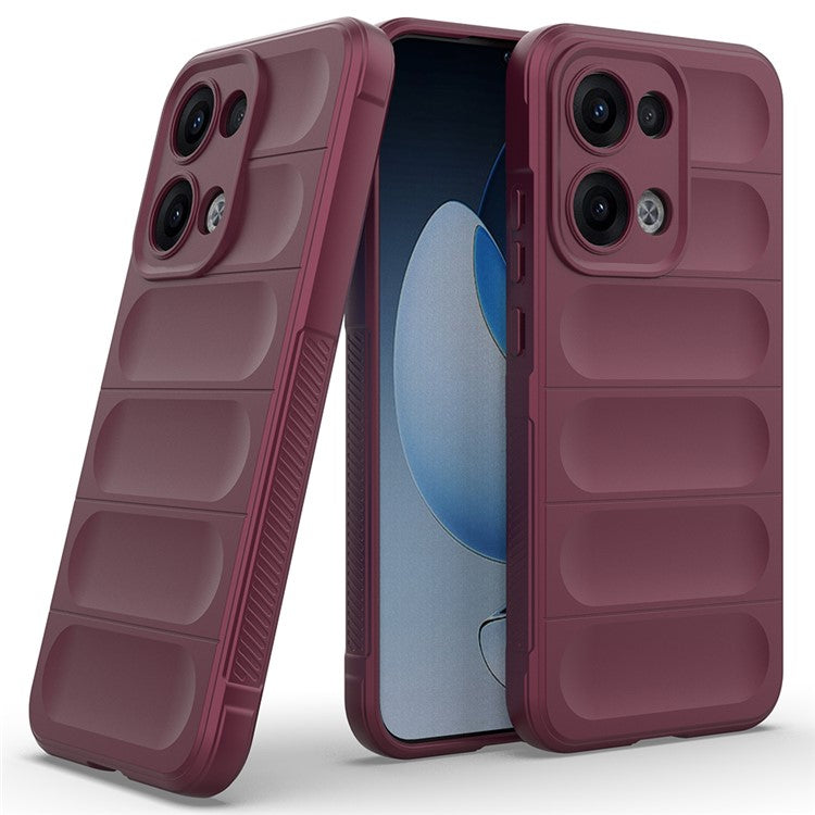 For Oppo Reno13 5G (Global) Case Anti-Drop Soft TPU Rugged Phone Back Cover - Wine Red