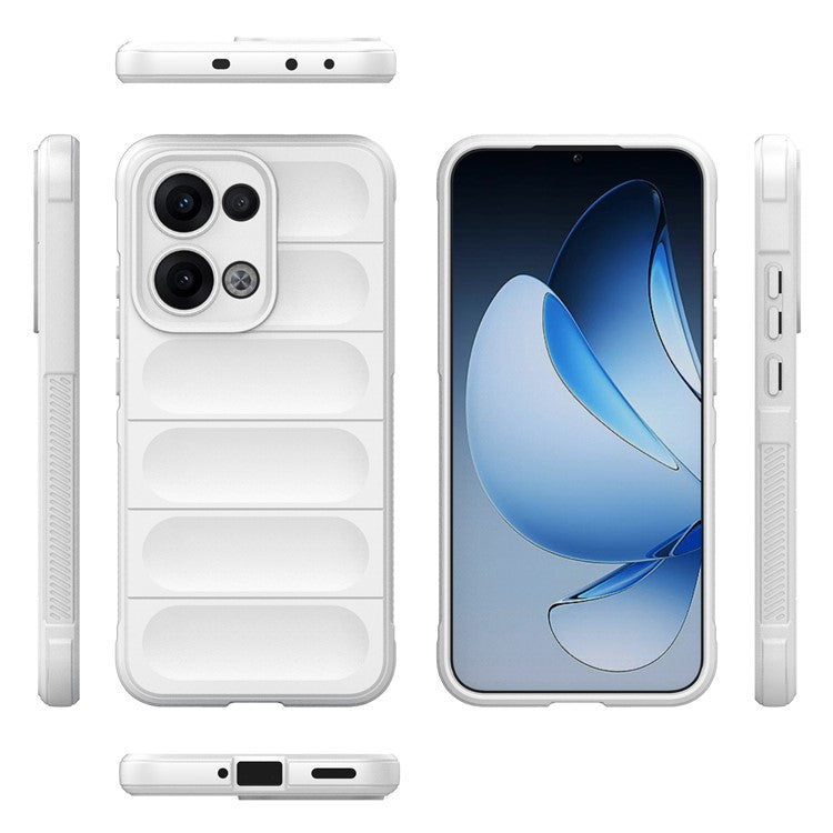 For Oppo Reno13 5G (Global) Case Anti-Drop Soft TPU Rugged Phone Back Cover - White