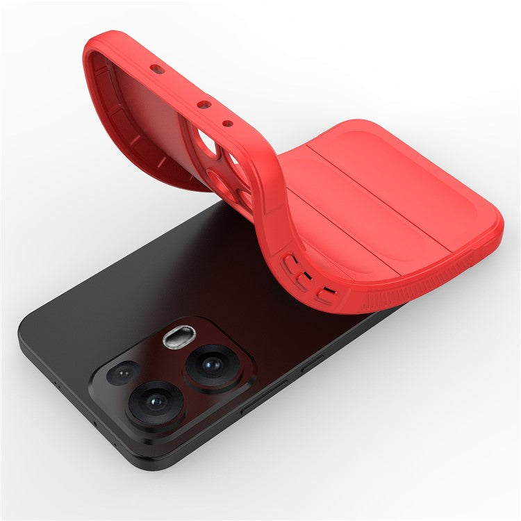For Oppo Reno13 Pro 5G Case Anti-Drop Soft TPU Rugged Phone Back Cover - Red