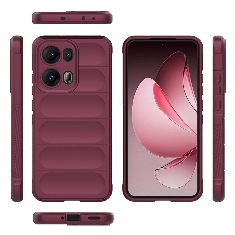 For Oppo Reno13 Pro 5G Case Anti-Drop Soft TPU Rugged Phone Back Cover - Wine Red
