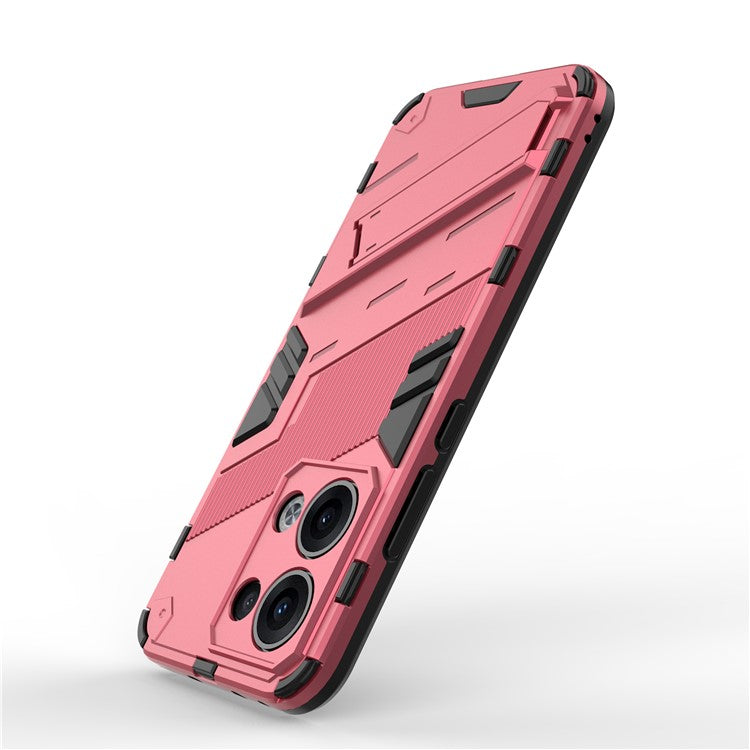 For Oppo Reno13 5G (Global) Case PC + TPU Shockproof Phone Cover with Kickstand - Rose