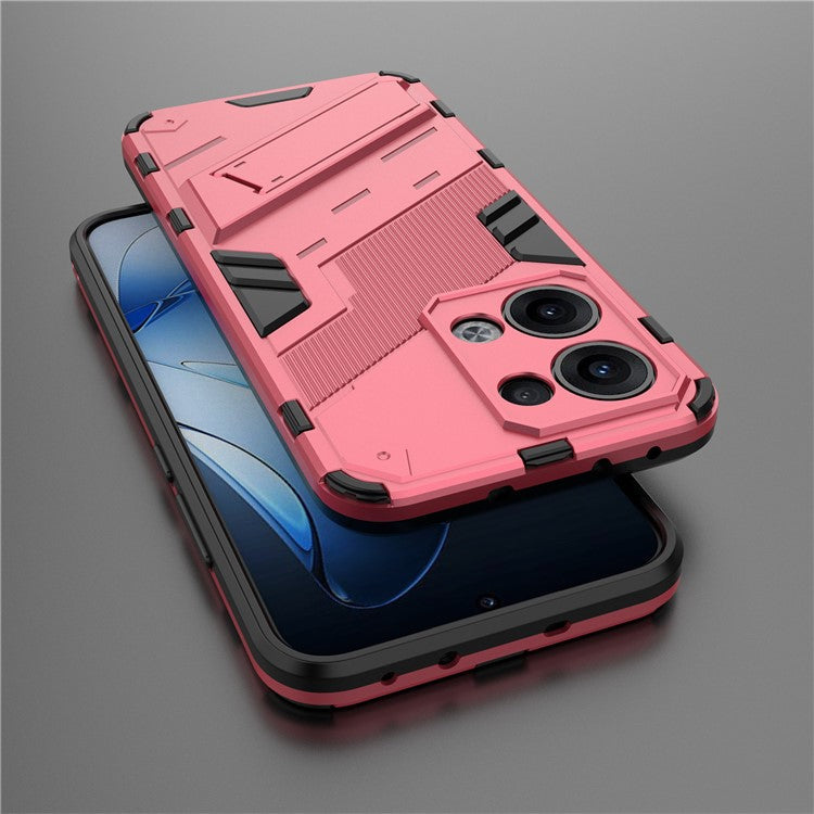 For Oppo Reno13 5G (Global) Case PC + TPU Shockproof Phone Cover with Kickstand - Rose