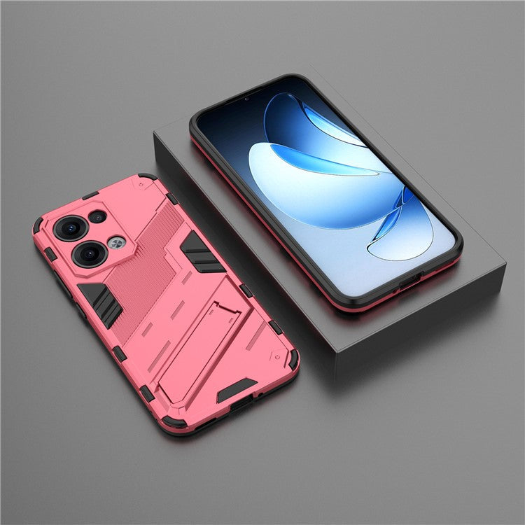 For Oppo Reno13 5G (Global) Case PC + TPU Shockproof Phone Cover with Kickstand - Rose