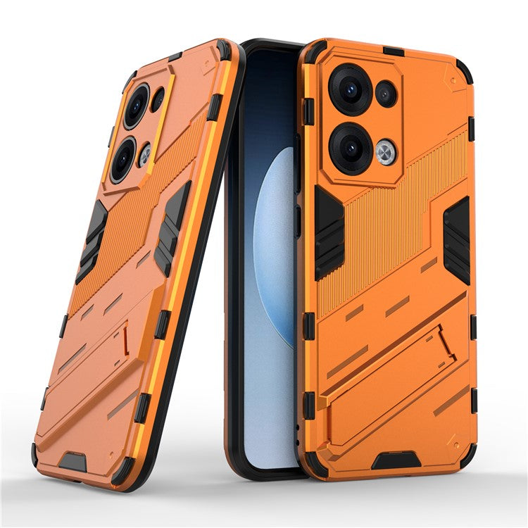 For Oppo Reno13 5G (Global) Case PC + TPU Shockproof Phone Cover with Kickstand - Orange