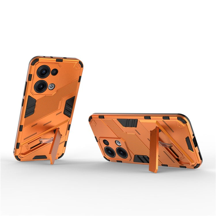 For Oppo Reno13 5G (Global) Case PC + TPU Shockproof Phone Cover with Kickstand - Orange
