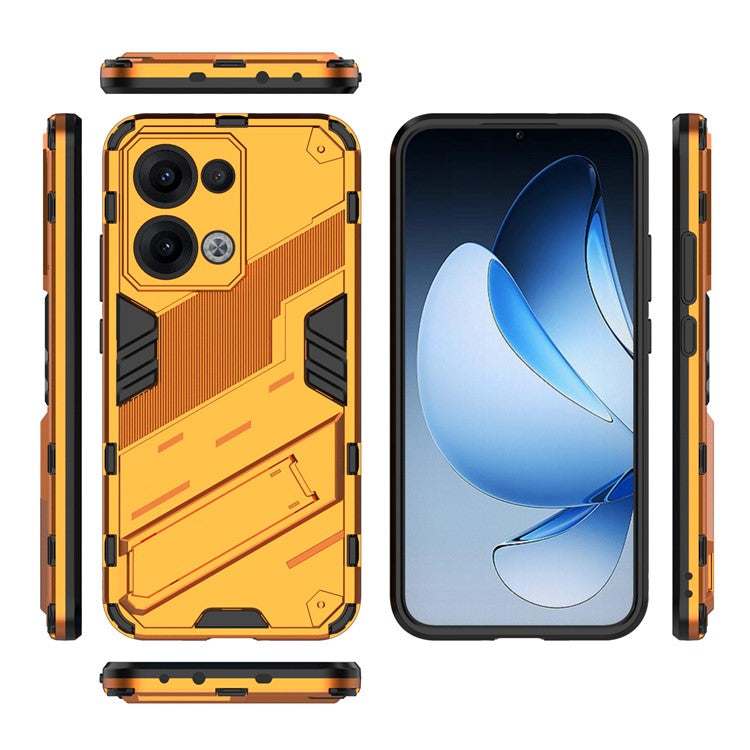 For Oppo Reno13 5G (Global) Case PC + TPU Shockproof Phone Cover with Kickstand - Orange