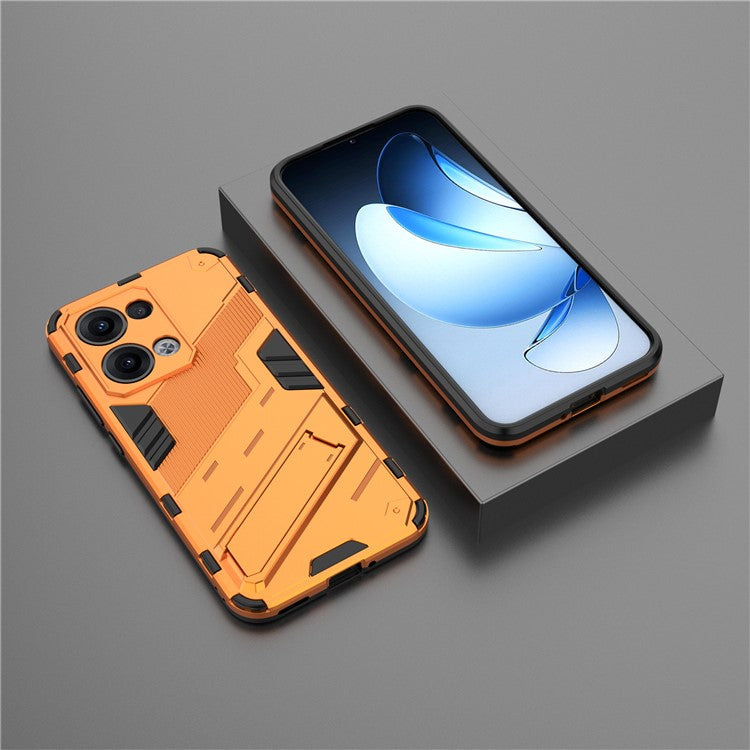 For Oppo Reno13 5G (Global) Case PC + TPU Shockproof Phone Cover with Kickstand - Orange