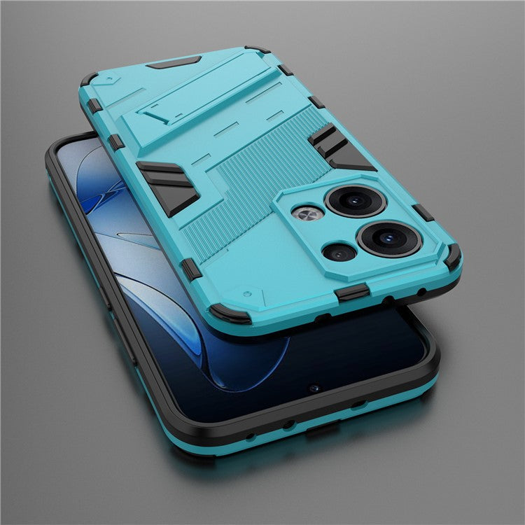 For Oppo Reno13 5G (Global) Case PC + TPU Shockproof Phone Cover with Kickstand - Baby Blue