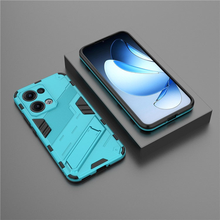For Oppo Reno13 5G (Global) Case PC + TPU Shockproof Phone Cover with Kickstand - Baby Blue