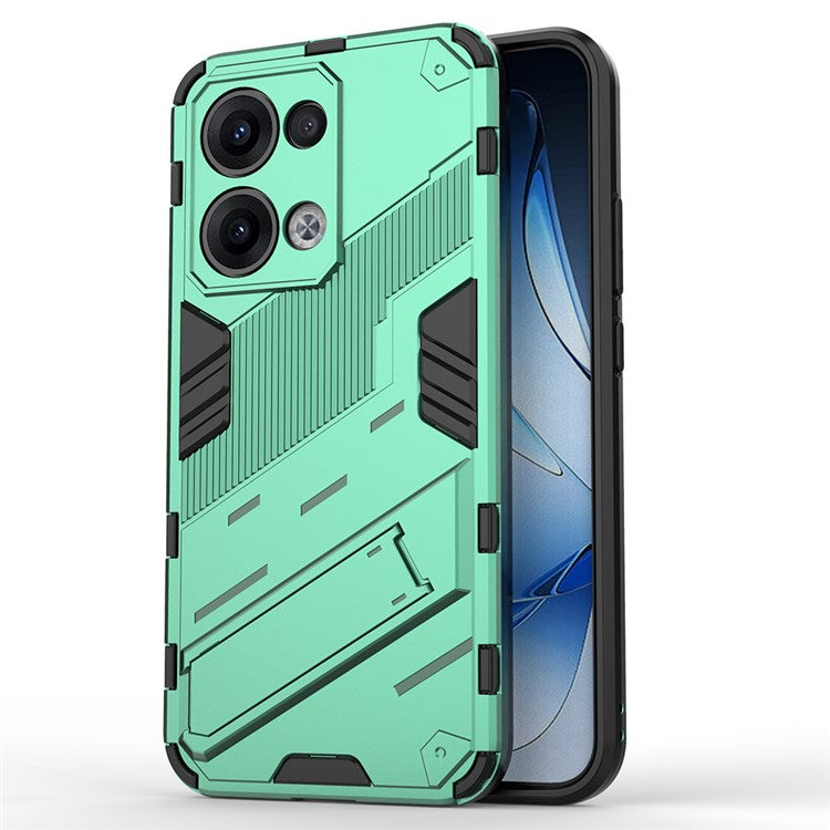 For Oppo Reno13 5G (Global) Case PC + TPU Shockproof Phone Cover with Kickstand - Green