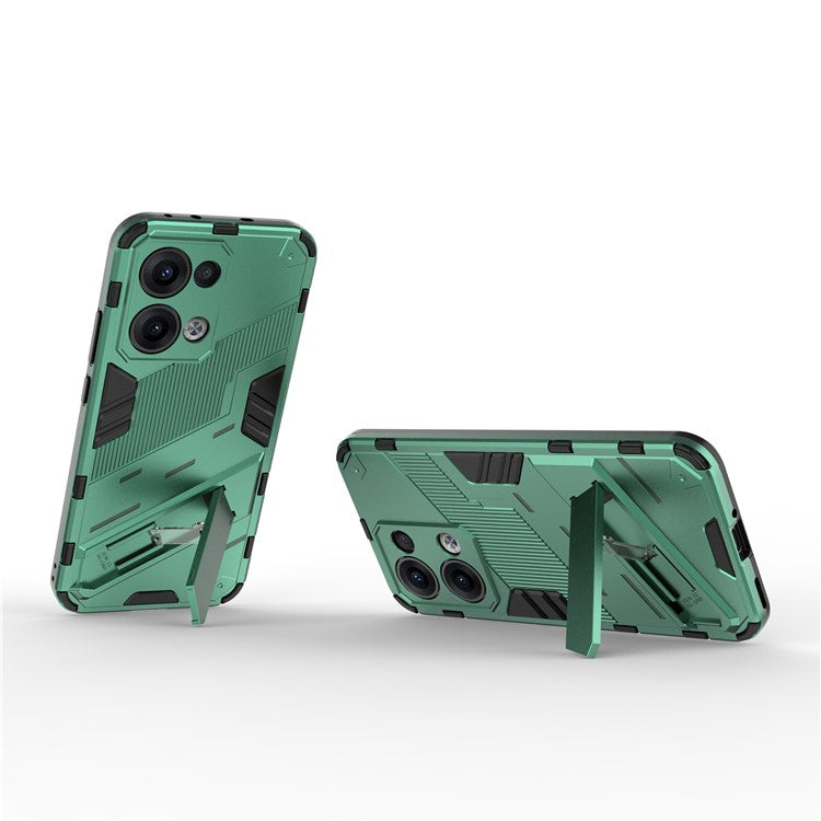 For Oppo Reno13 5G (Global) Case PC + TPU Shockproof Phone Cover with Kickstand - Green