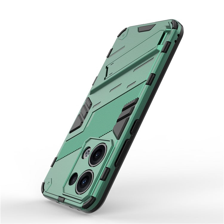 For Oppo Reno13 5G (Global) Case PC + TPU Shockproof Phone Cover with Kickstand - Green