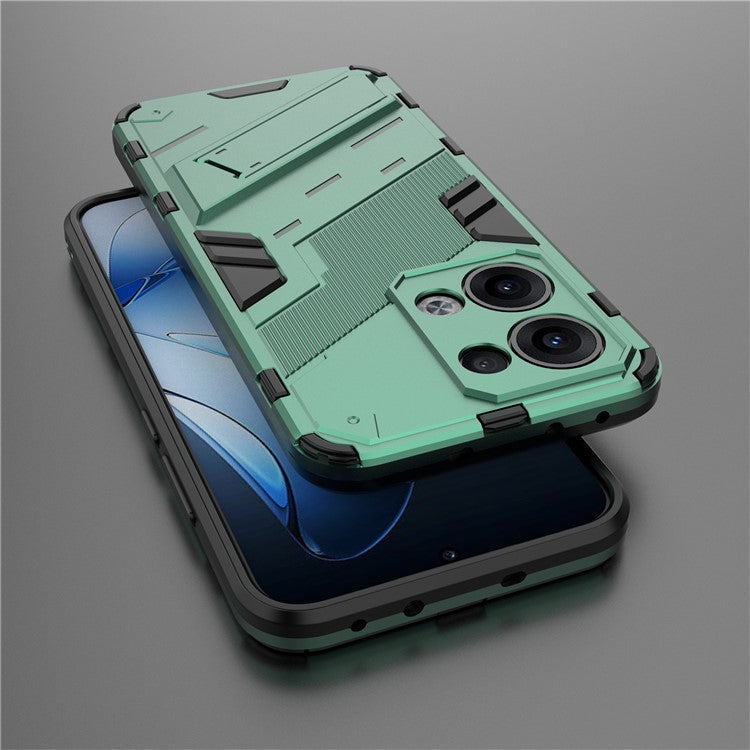 For Oppo Reno13 5G (Global) Case PC + TPU Shockproof Phone Cover with Kickstand - Green